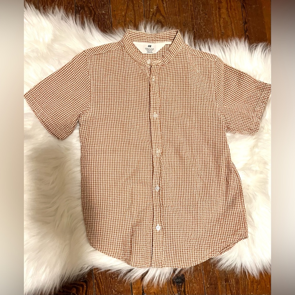 H&M Band Collar Button Down Shirt